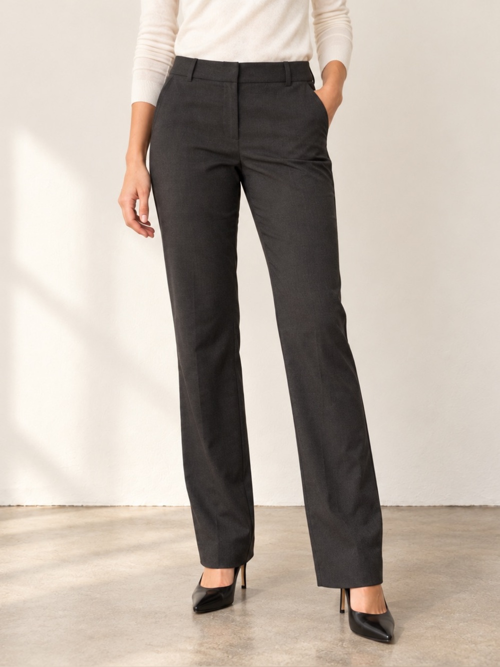 Antonio Melani Charcoal Gray Low/Mid Waist Dress Pants Woman's 0